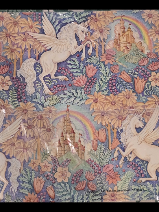 Vintage Other - Vintage Current A Little Magic Gift Wrap Set 90's New In Package. Castle Unicorn